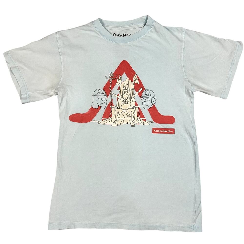 Lootwear Exclusive Mens T-Shirt Rick & Morty Unproductive Jerry  Blue B GUC